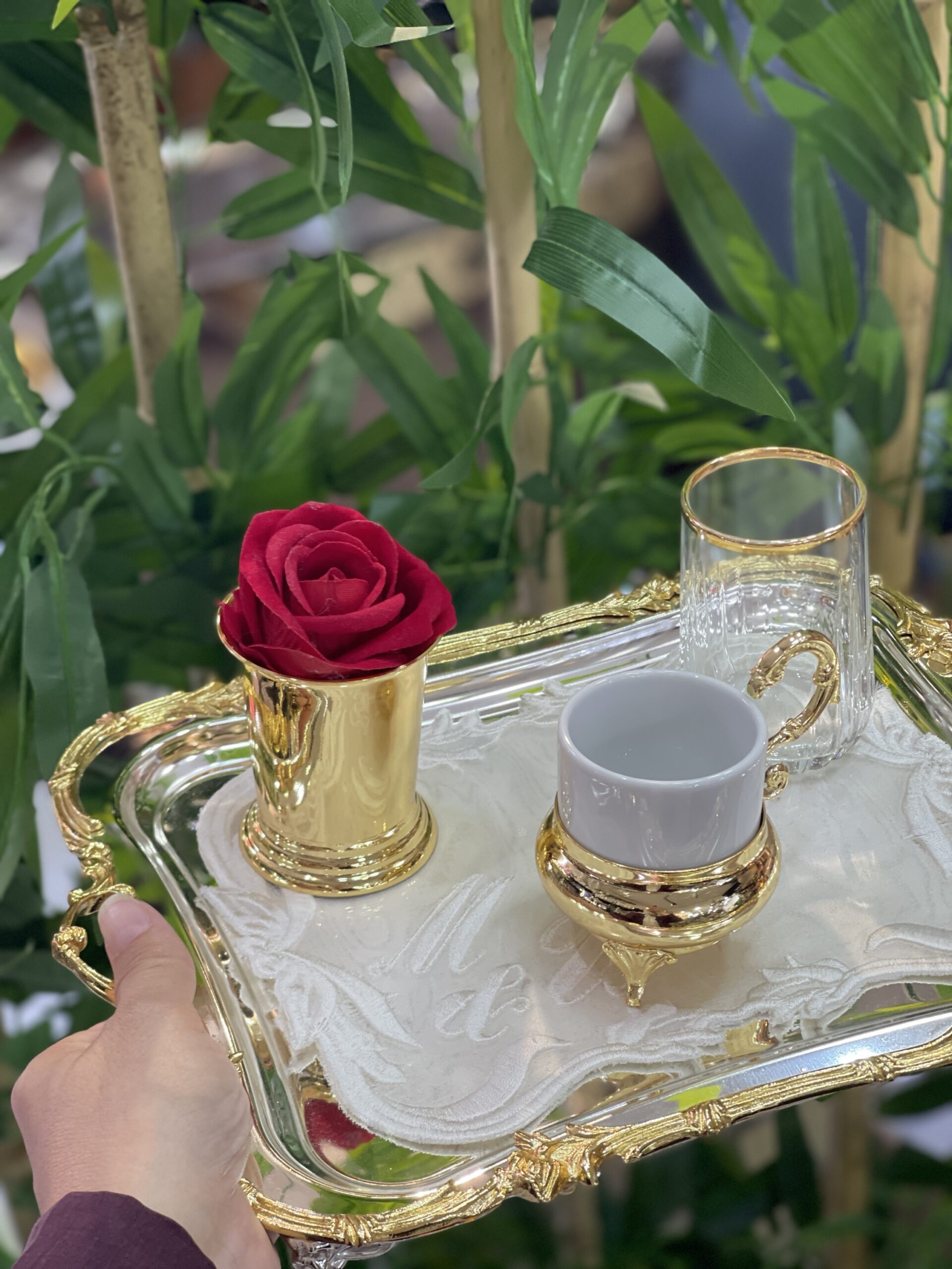 Gold Gül Kova Vazo - Görsel 2
